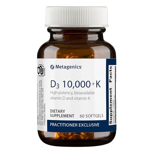 Metagenics D3 10,000 + K Immune, Bone, & Heart Health Support - 60 Softgels