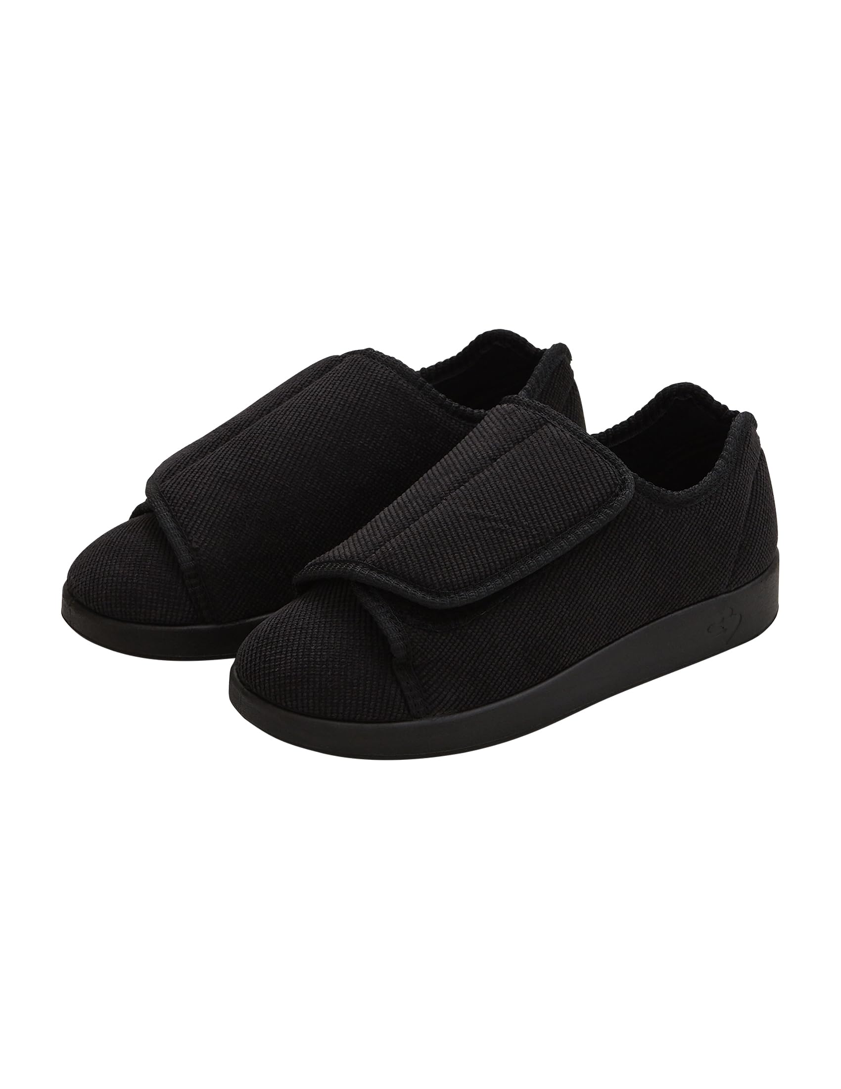 Silvert's Adaptive Clothing & Footwear Women’s Double-Extra Wide Easy Closure Slipper for Seniors - Black/Black 10