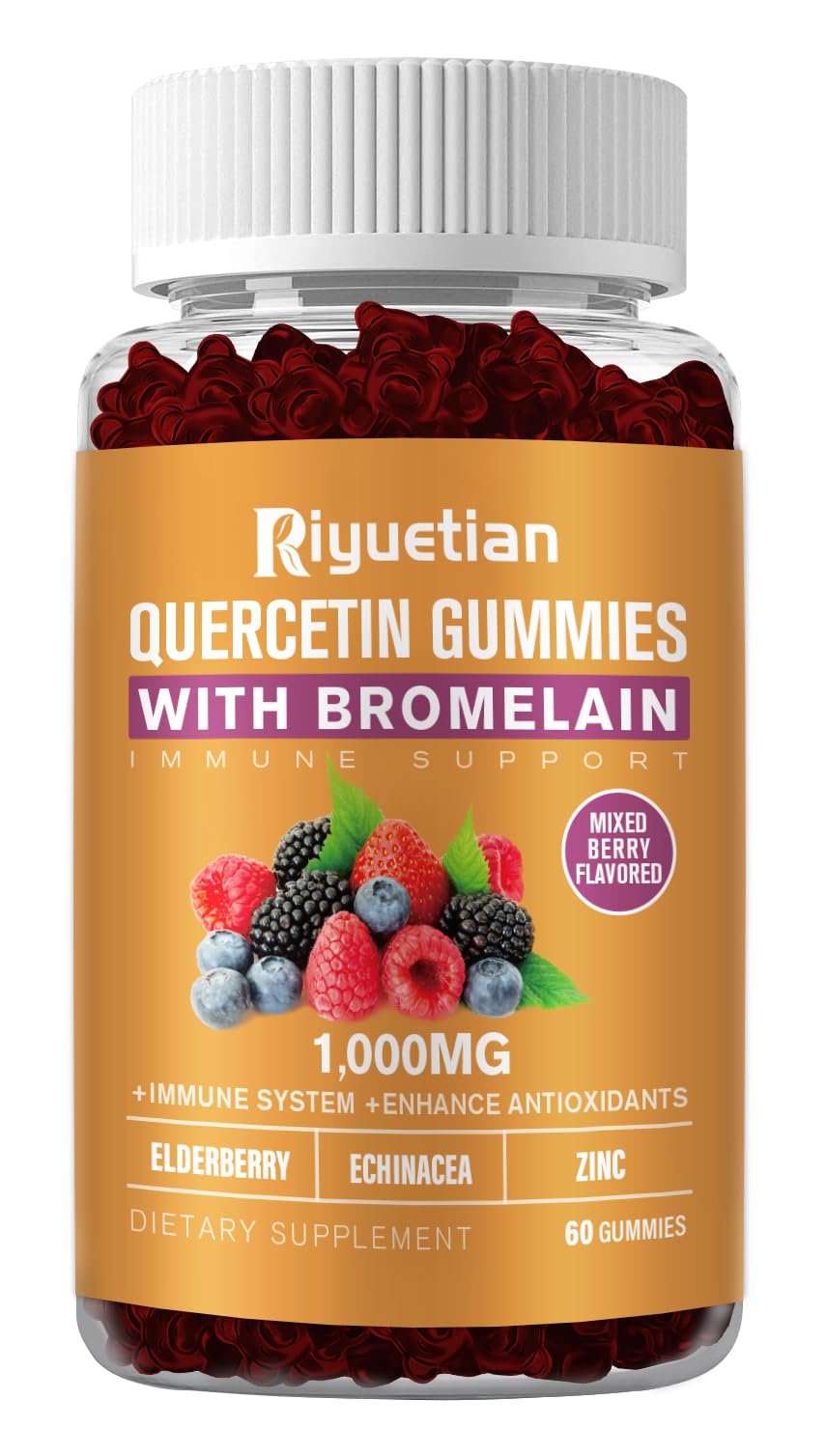 Quercetin Gummies - with Bromelain, Zinc & Vitamin C - Quercetin 60s