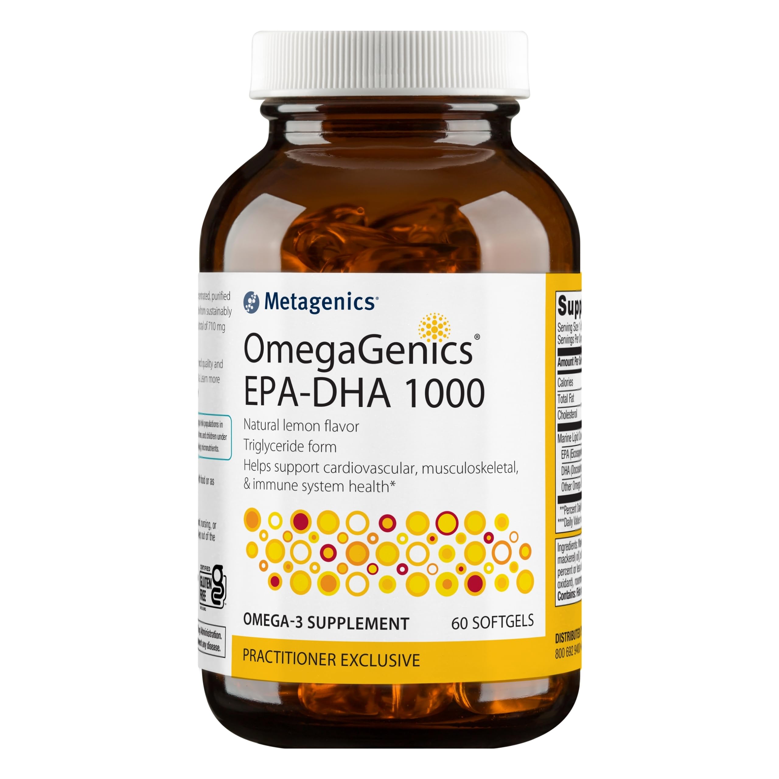 Metagenics OmegaGenics EPA-DHA 1000 - Omega-3 Fish Oil Supplement - for Heart Health, Musculoskeletal Health & Immune System Health* - with DHA & EPA - 60 Softgels