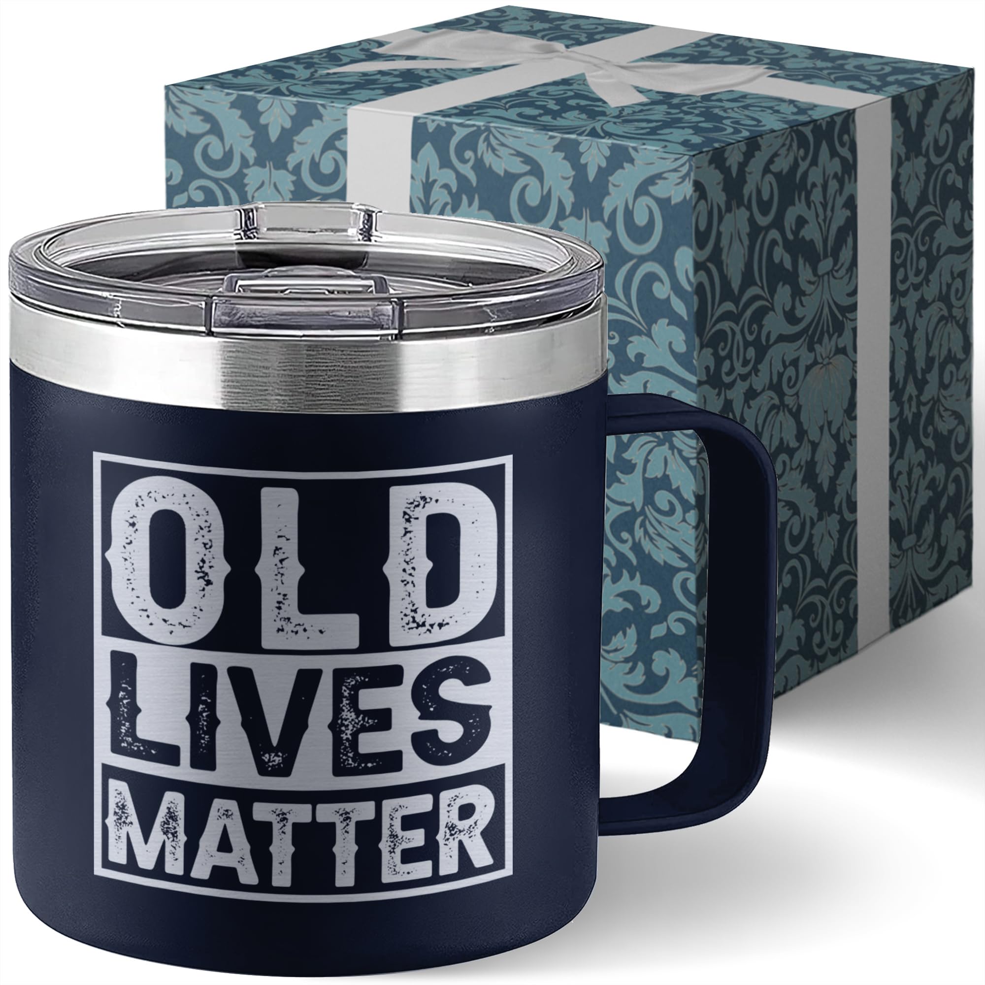 Old Lives Matter Tumbler – 14oz Stainless Steel Cup for Elderly Men