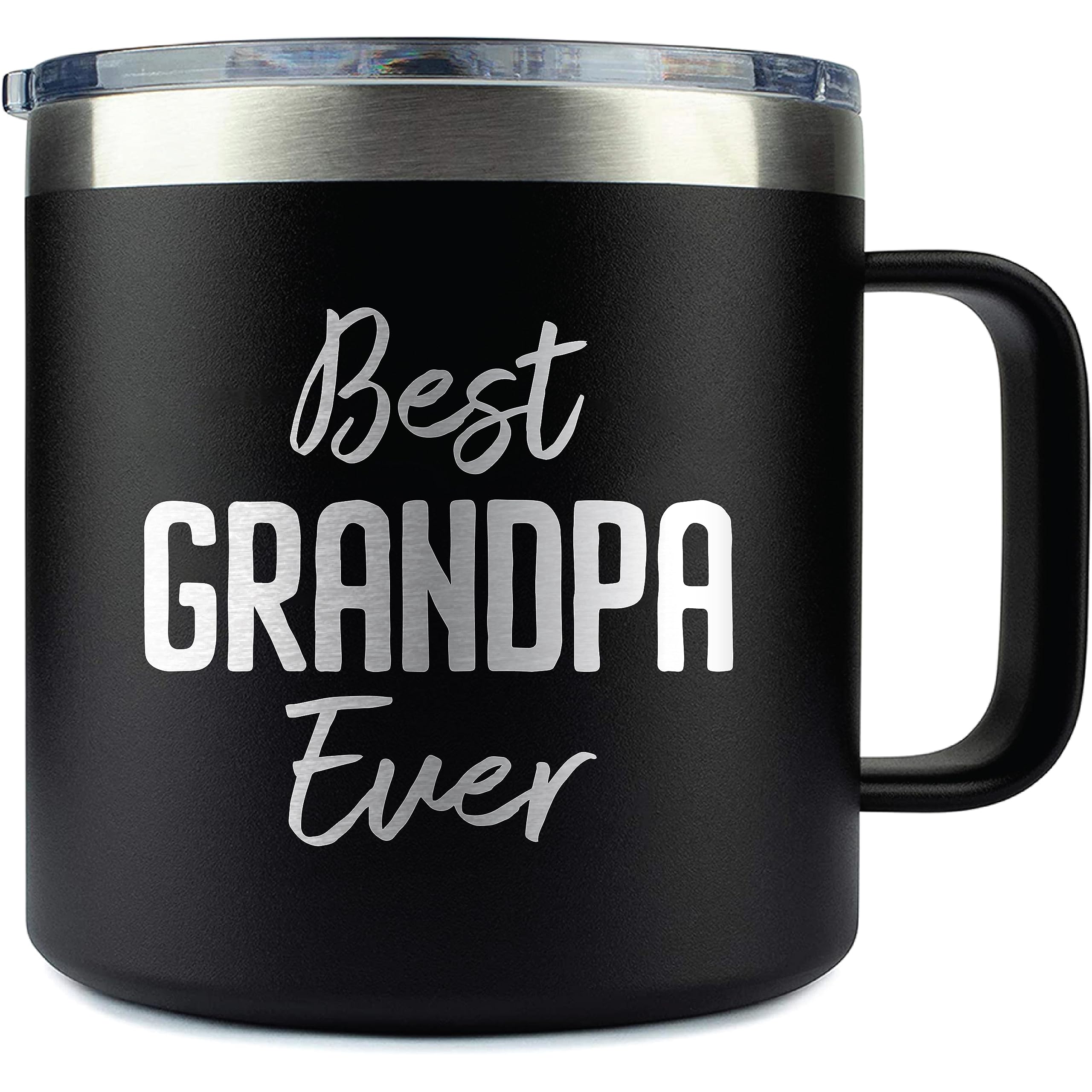 Papa Fathers Day Gift Best Grandpa Ever Mug - Grandpa Gifts for Papa Tumbler Grandpop Abuelo Gift - Paw Paw Gifts for Grandpa Mugs from Grandkids - Tumbler 14oz Stainless Steel Tumbler with Lid
