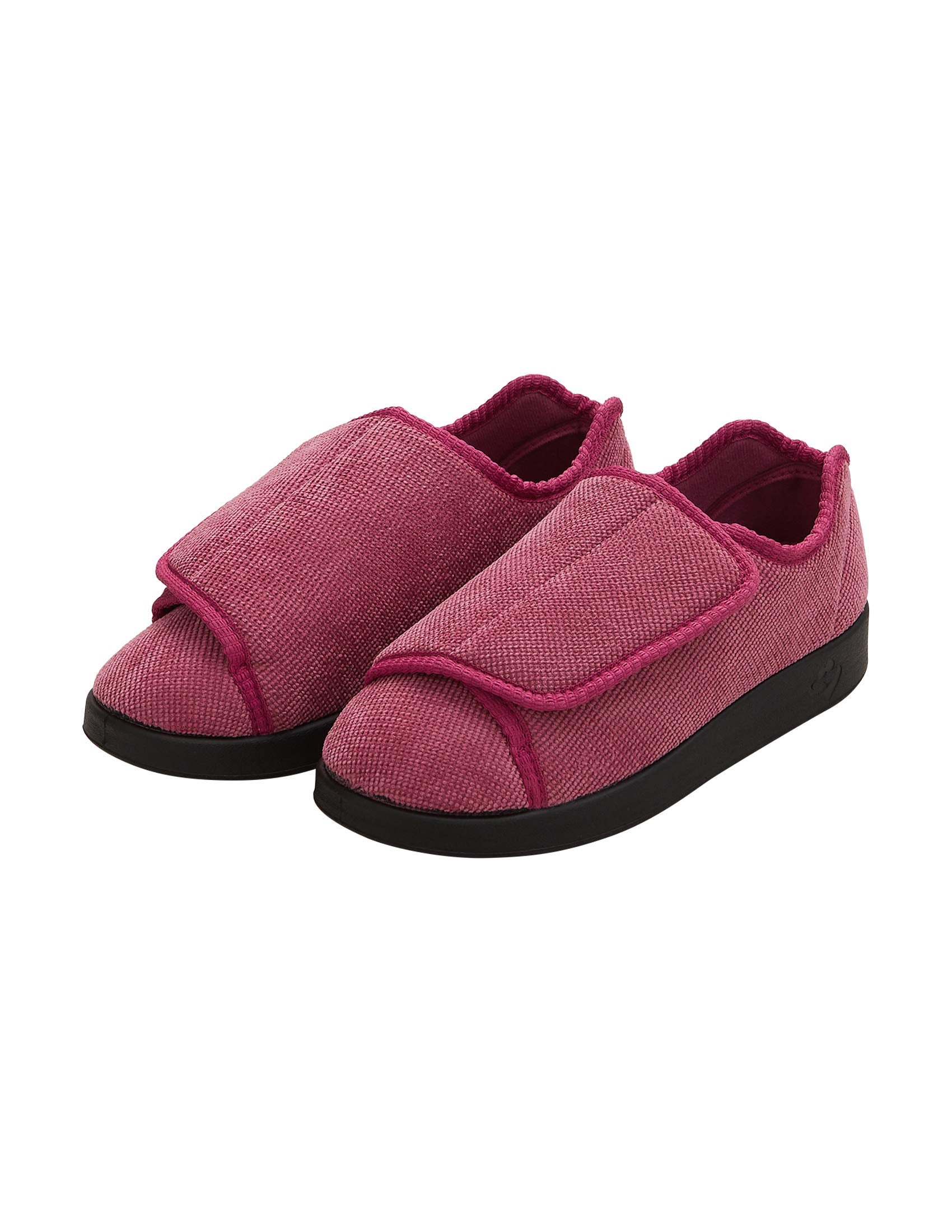 Silverts Women’s Double-Extra Wide Easy Closure Slipper - Diabetic Shoes for Women, Gifts for Seniors in Assisted Living - Helps Edema, Swollen Feet, Hammer Toes, Lymphedema - Dusty Rose/Black 10