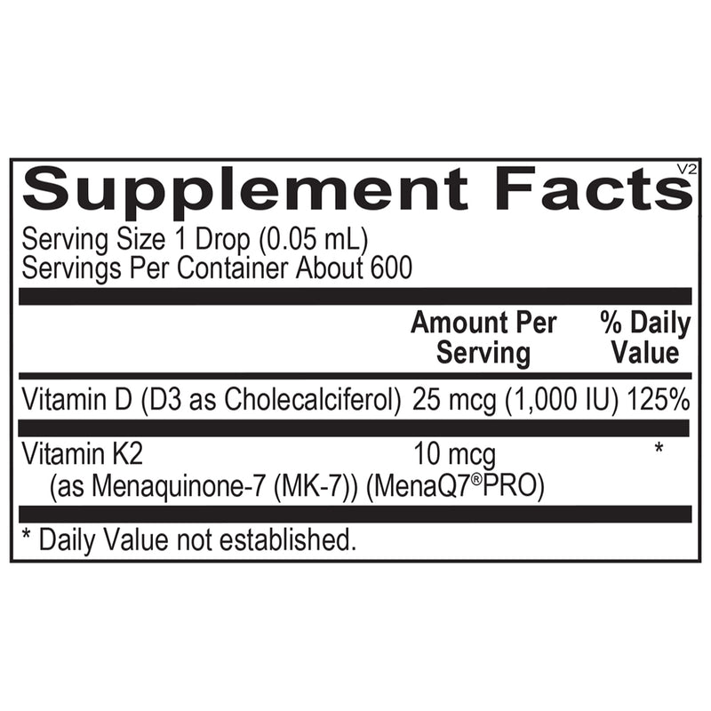Vitamin D3 with K2 Liquid 1 oz