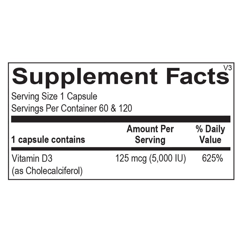 Vitamin D 5,000 IU 120 Capsules