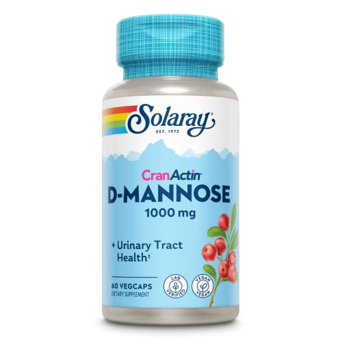 SOLARAY D-Mannose with CranActin Cranberry Supplement 400mg Capsules for Urinary Tract Health & Bladder Support 60 VegCaps