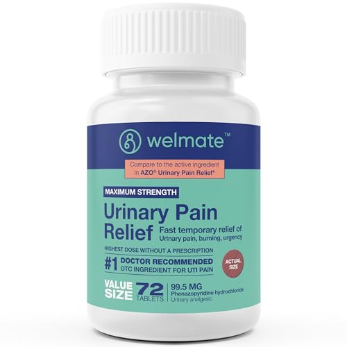 WELMATE Urinary Pain Relief Fast-Acting UTI Relief Tablets 72 Count