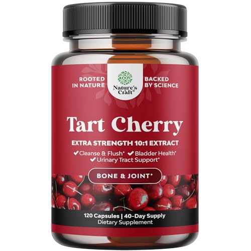 Advanced Tart Cherry Extract Capsules: Extra Strength Uric Acid Cleanse and Joint Support 120 Count