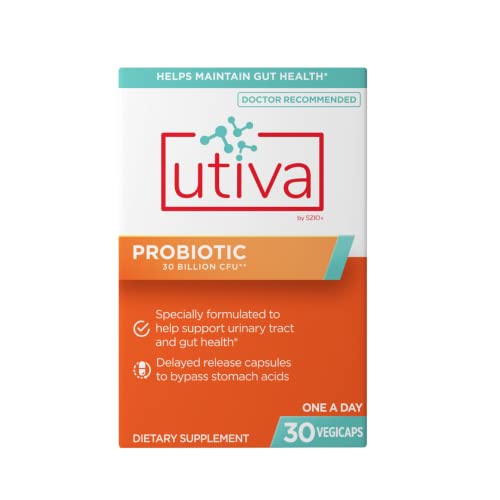 Szio+ Utiva Probiotic Gut and Urinary Tract Health Support (30 Delayed Release Vegi Capsules