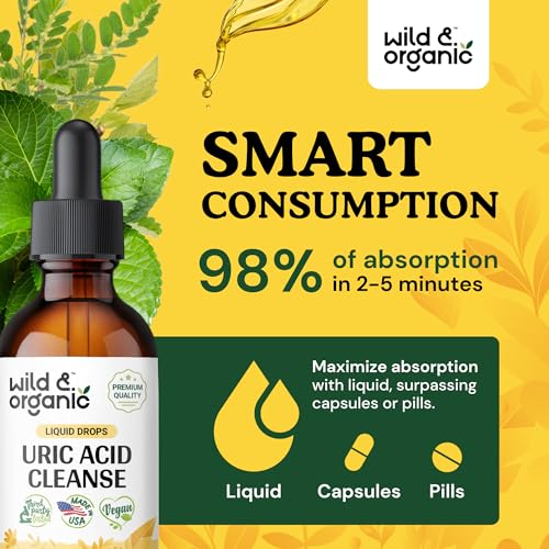 Uric Acid Cleanse Liquid Supplement - Uric Acid Support Drops with Tart Cherry 2 fl oz