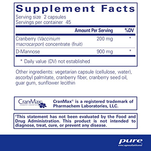 Pure Encapsulations Cranberry/D-Mannose Urinary Tract Health Support (90 Capsules)