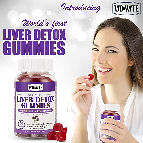 VIDAVITE Liver Cleanse Gummies 1500mg Milk Thistle Supplement - 60 Vegan Gummies