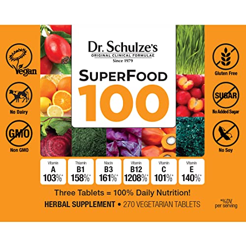 Dr. Schulze’s SuperFood 100 Vitamin & Mineral Herbal Concentrate Dietary Supplement 270 Tabs