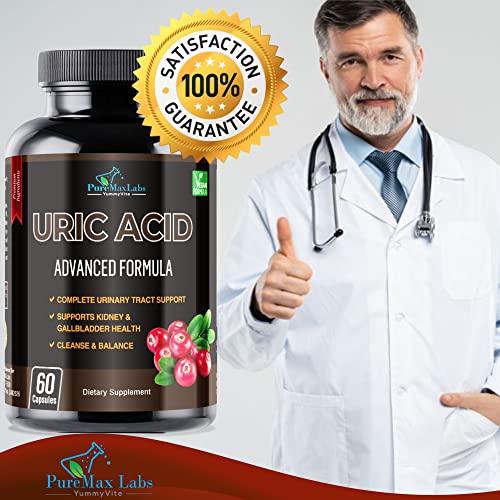 Uric Acid Advanced Formula – Kidney, Liver, Gallbladder, Urinary Tract Cleanse 60 Capsules