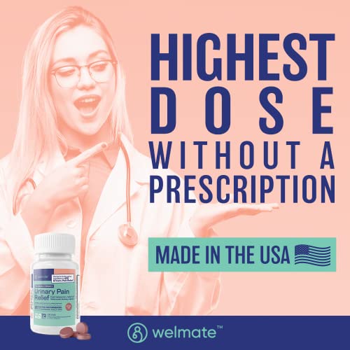 WELMATE Urinary Pain Relief Fast-Acting UTI Relief Tablets 72 Count