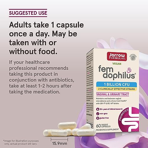 Jarrow Formulas Fem-Dophilus Vaginal & UT Probiotics - 60 Capsules