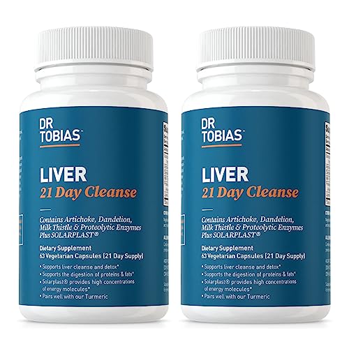 Dr. Tobias 21-Day Liver Cleanse Herbal Detox with Solarplast, Milk Thistle - 63 Veg Caps (2 Pack)