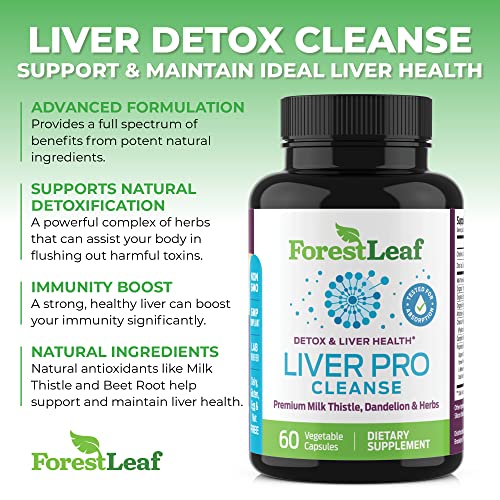 ForestLeaf Liver Detox Cleanse Repair & Support Supplement - 60 Capsules