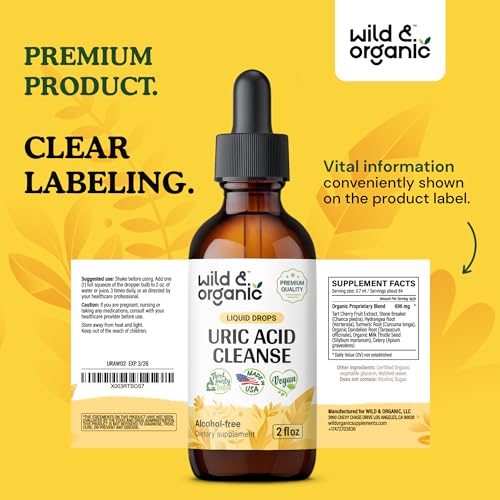 Uric Acid Cleanse Liquid Supplement - Uric Acid Support Drops with Tart Cherry 2 fl oz