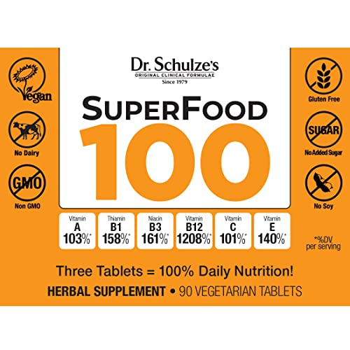 Dr. Schulze’s SuperFood 100 Vitamin & Mineral Herbal Concentrate 90 Tabs
