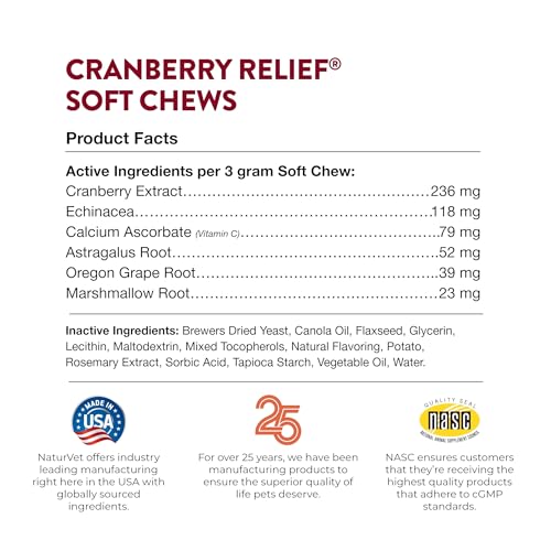 NaturVet Cranberry Relief Plus Echinacea - 120 Soft Chews