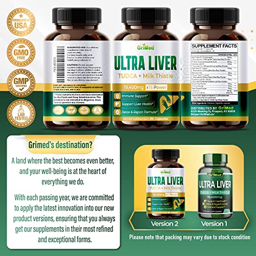 Ultra Liver Support Supplement 19400mg 50x Concentrated Extract - 90 Capsules