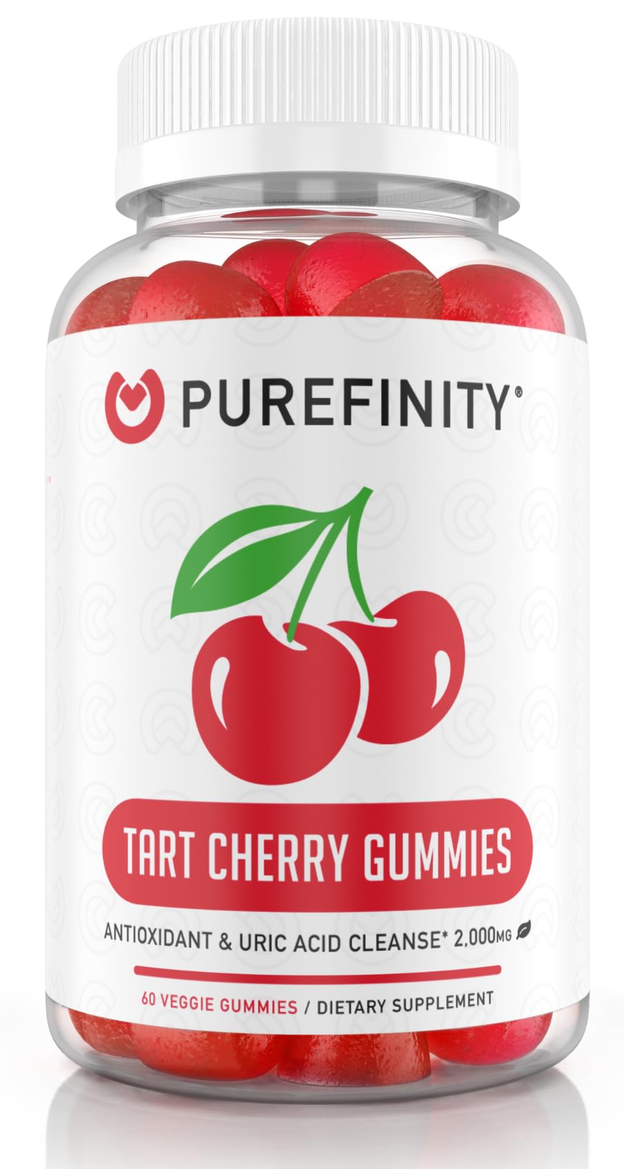 PUREFINITY Tart Cherry Gummies for Advanced Uric Acid Cleanse - 60 Gummies