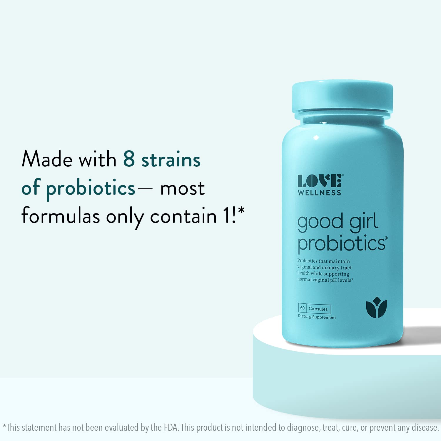 Love Wellness Good Girl Probiotics Vaginal Health Supplement - 60 Count