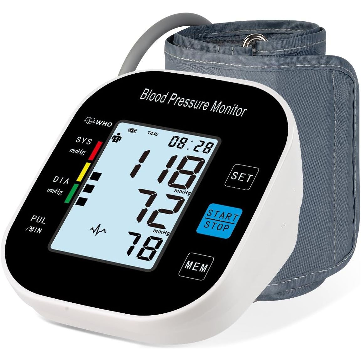 Blood Pressure Monitor for Home Use - Automatic BP Machine with Large Backlit Display