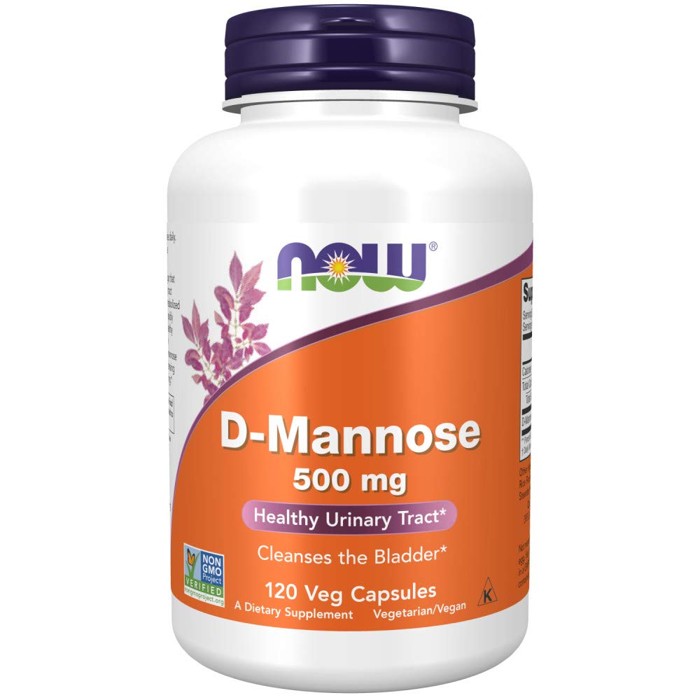 NOW D-Mannose 500mg Non-GMO Urinary Tract Support - 120 Veg Capsules