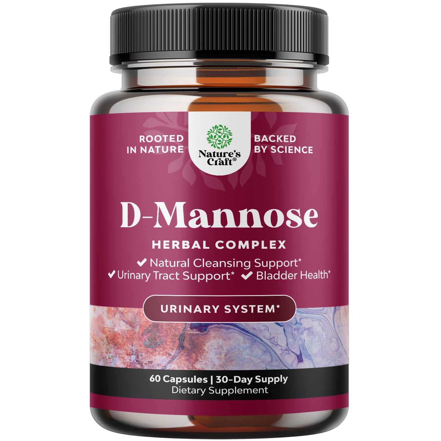 D-Mannose with Cranberry Kidney & UT Health Capsules, 1000mg