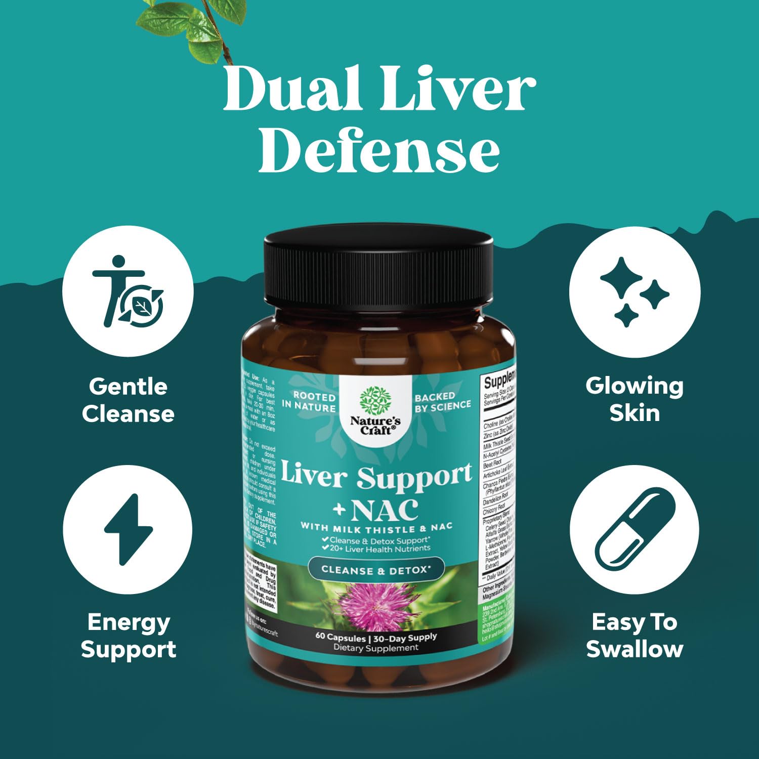 Liver Support Supplement with NAC Herbal Formula for Liver Cleanse