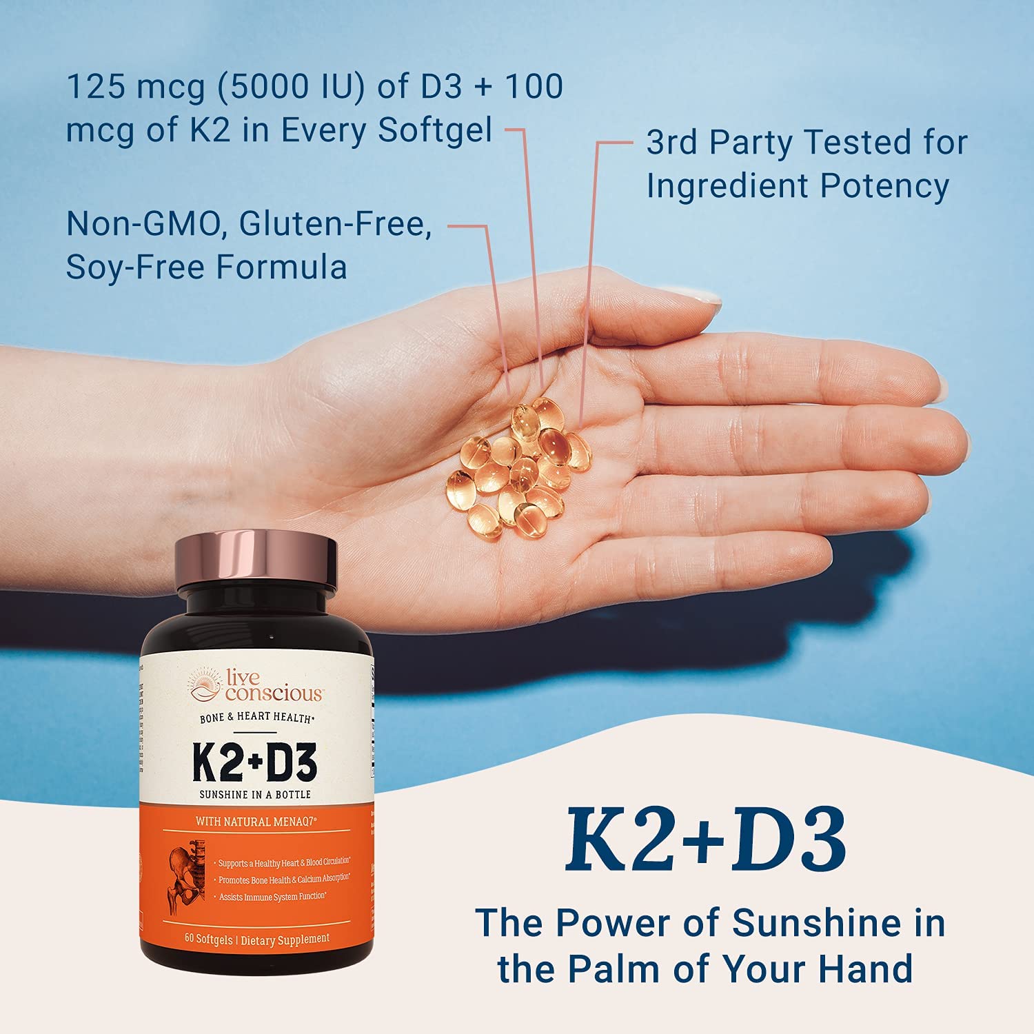 Live Conscious Vitamin K2 D3 60s