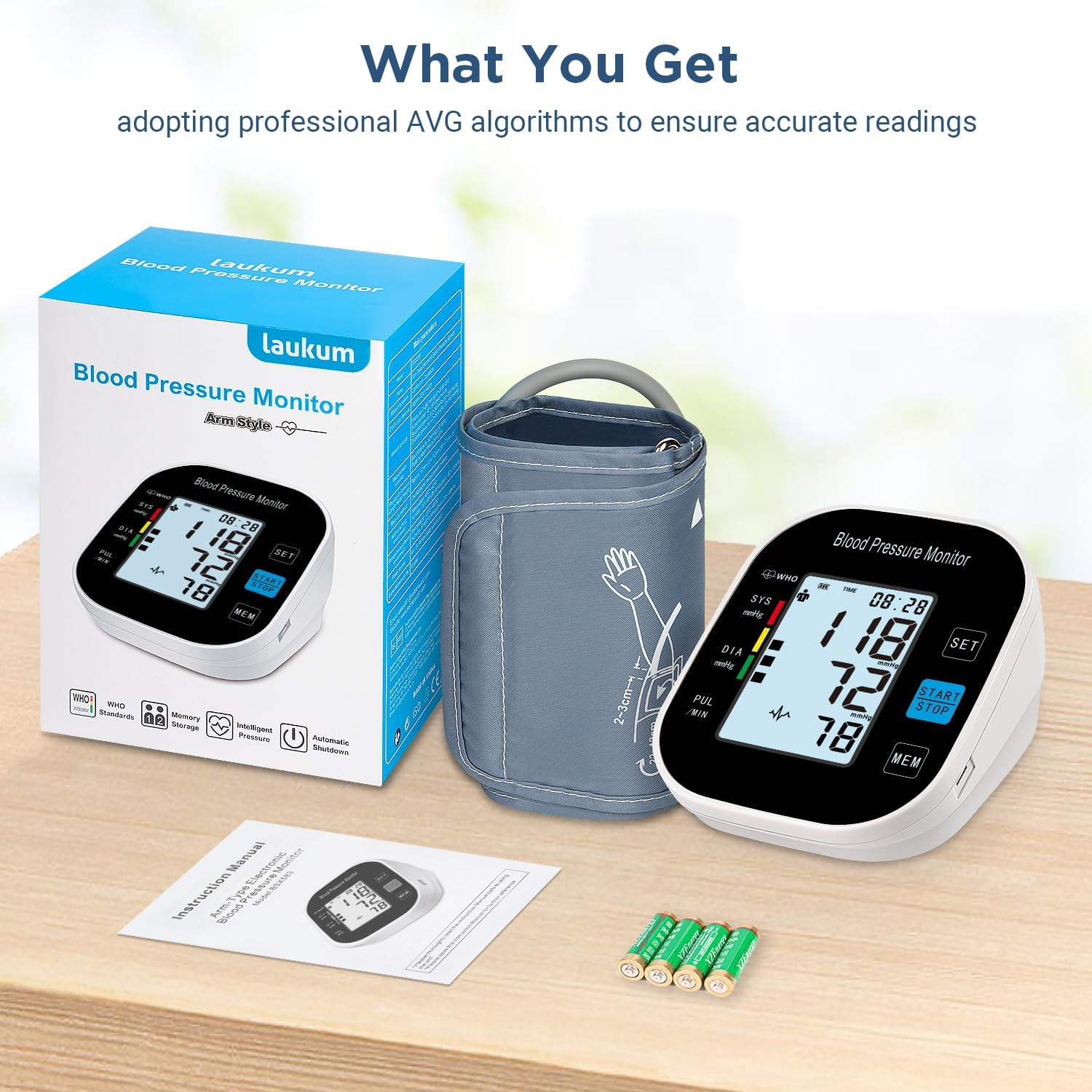 Blood Pressure Monitor for Home Use - Automatic BP Machine with Large Backlit Display