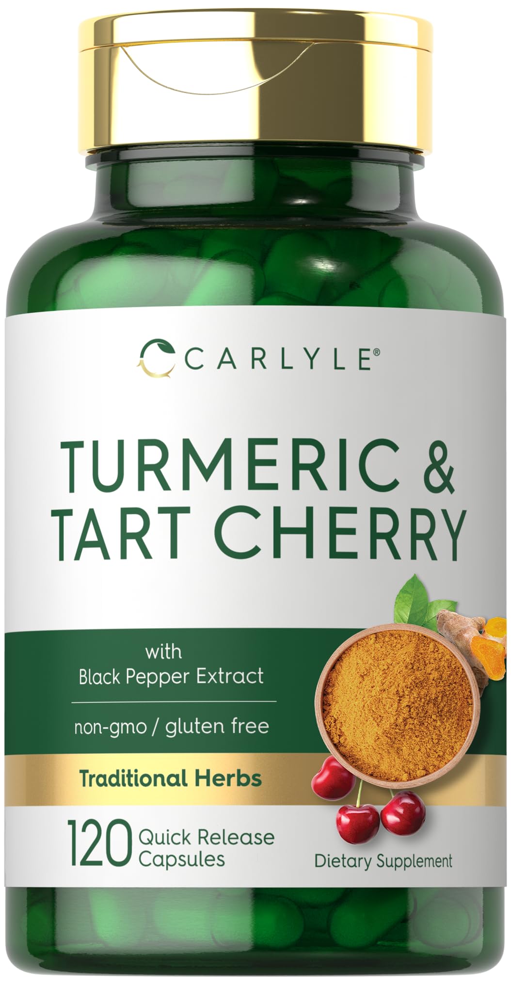 Carlyle Turmeric and Tart Cherry Capsules 120 Count