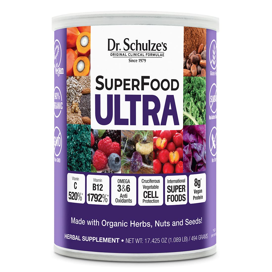 Dr. Schulze’s SuperFood Ultra Organic SuperFood Powder 16.5 Oz