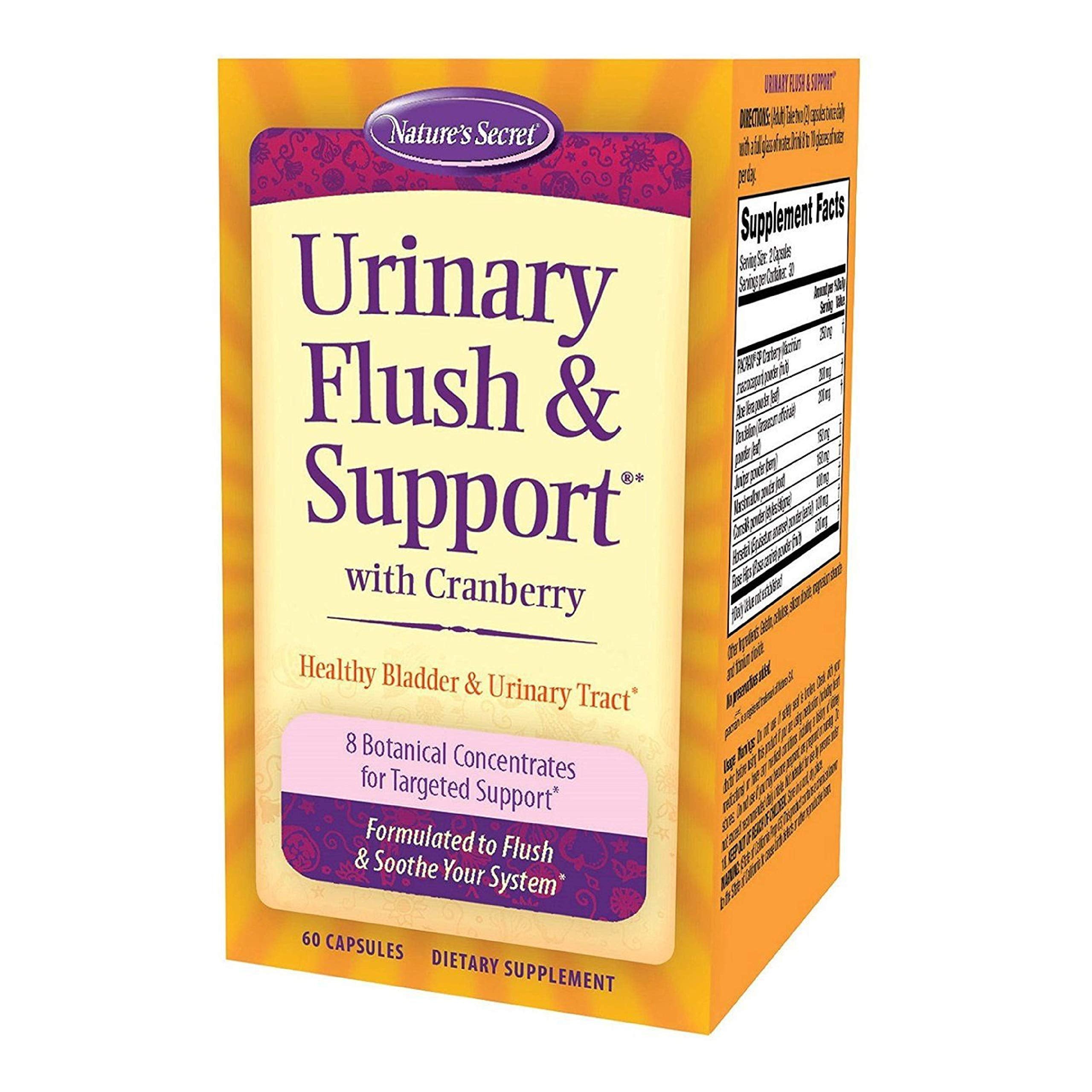 Nature's Secret Urinary Flush & Support Promotes Healthy Bladder & Urinary Tract - 60 Capsules