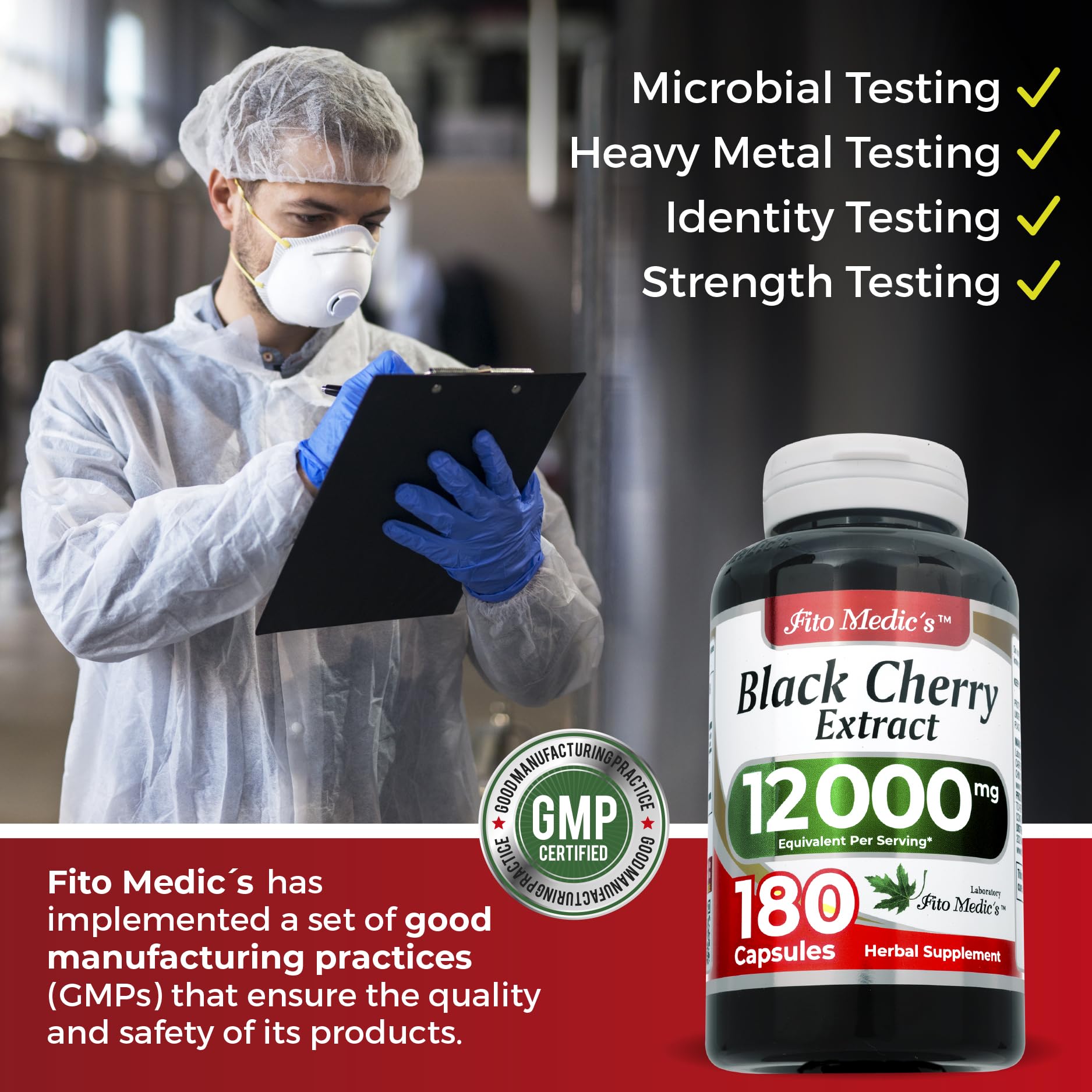 Lab black cherry 180 capsules 12000 mg cherry pills black cherry capsules