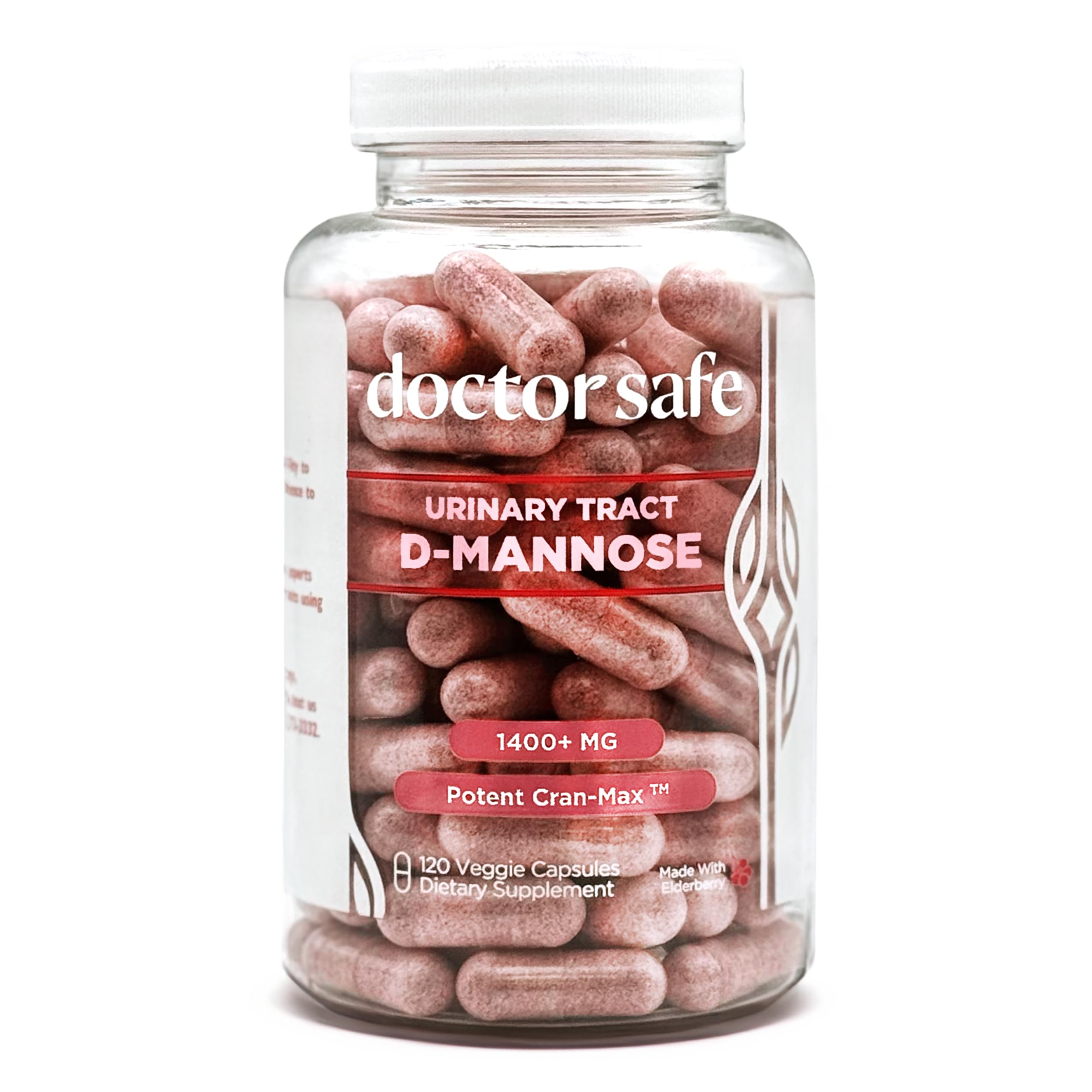 D-Mannose Supplement 1400mg Cranberry Fortified Pills for UT & Vaginal Health (120 Count)