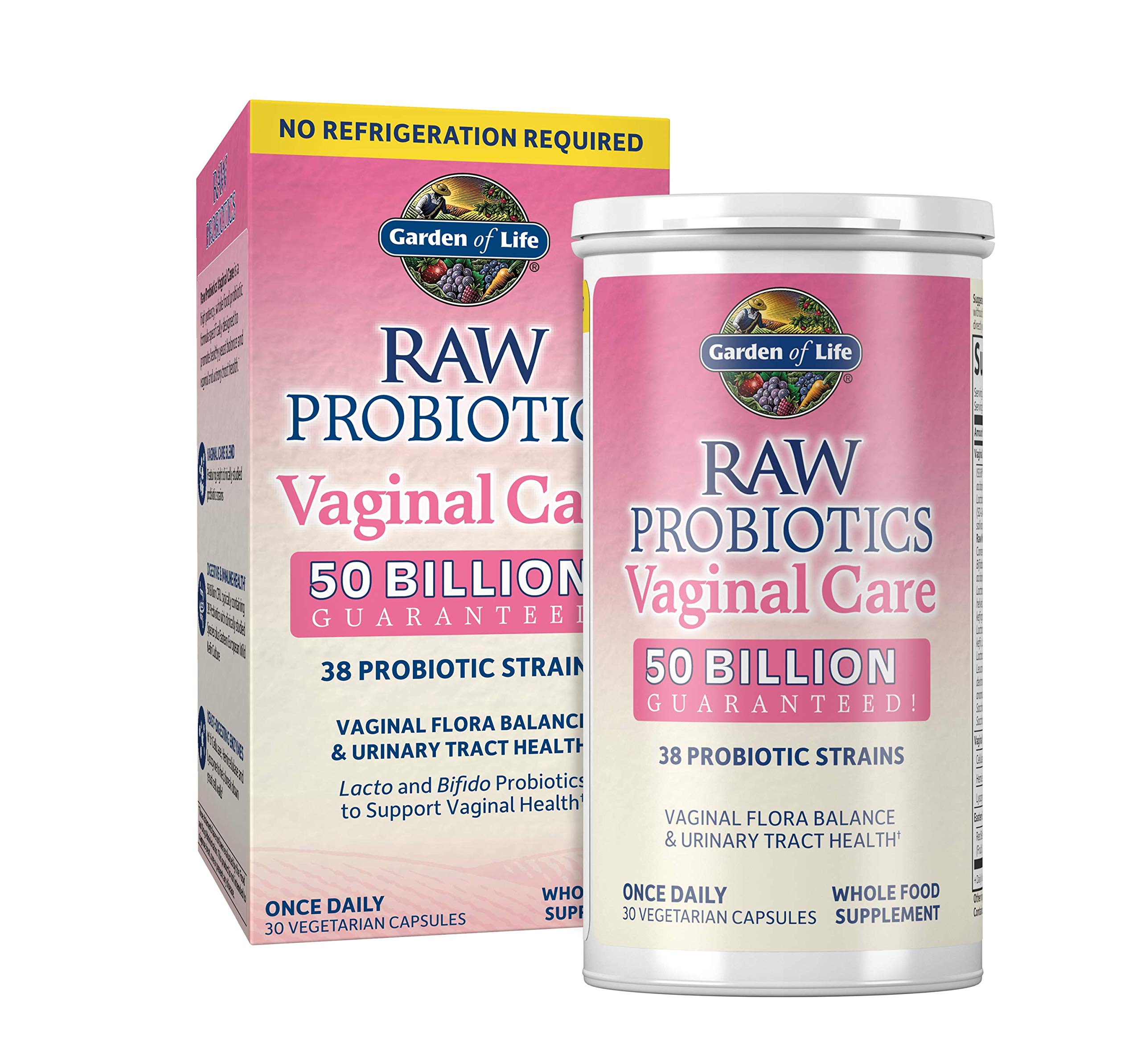 Garden of Life RAW Probiotics Vaginal Care Shelf Stable - 50 Billion CFU - Once Daily 30 Vegetarian Capsules
