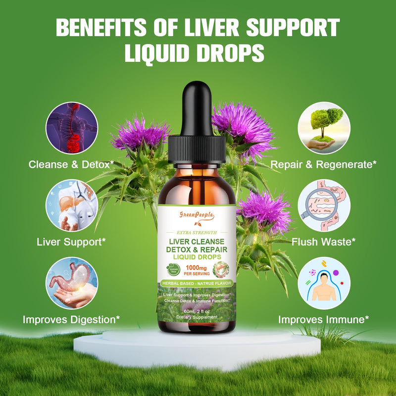 GREENPEOPLE Liver Cleanse Liquid Drops: Detox & Repair Supplement - 2Fl Oz