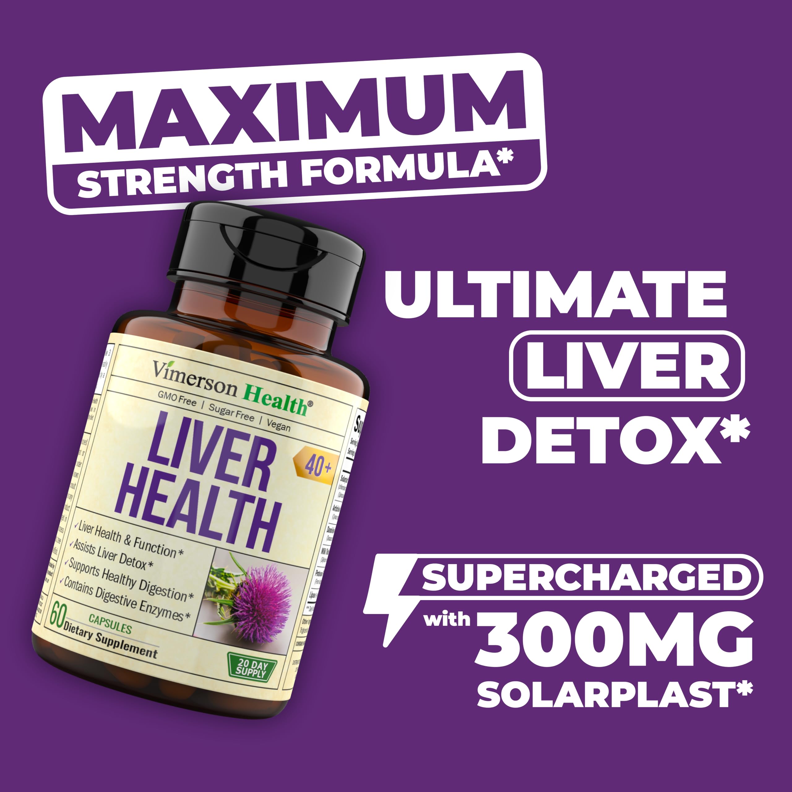 Liver Cleanse Detox & Repair 40+, 4:1 Artichoke Extract Liver Health Formula