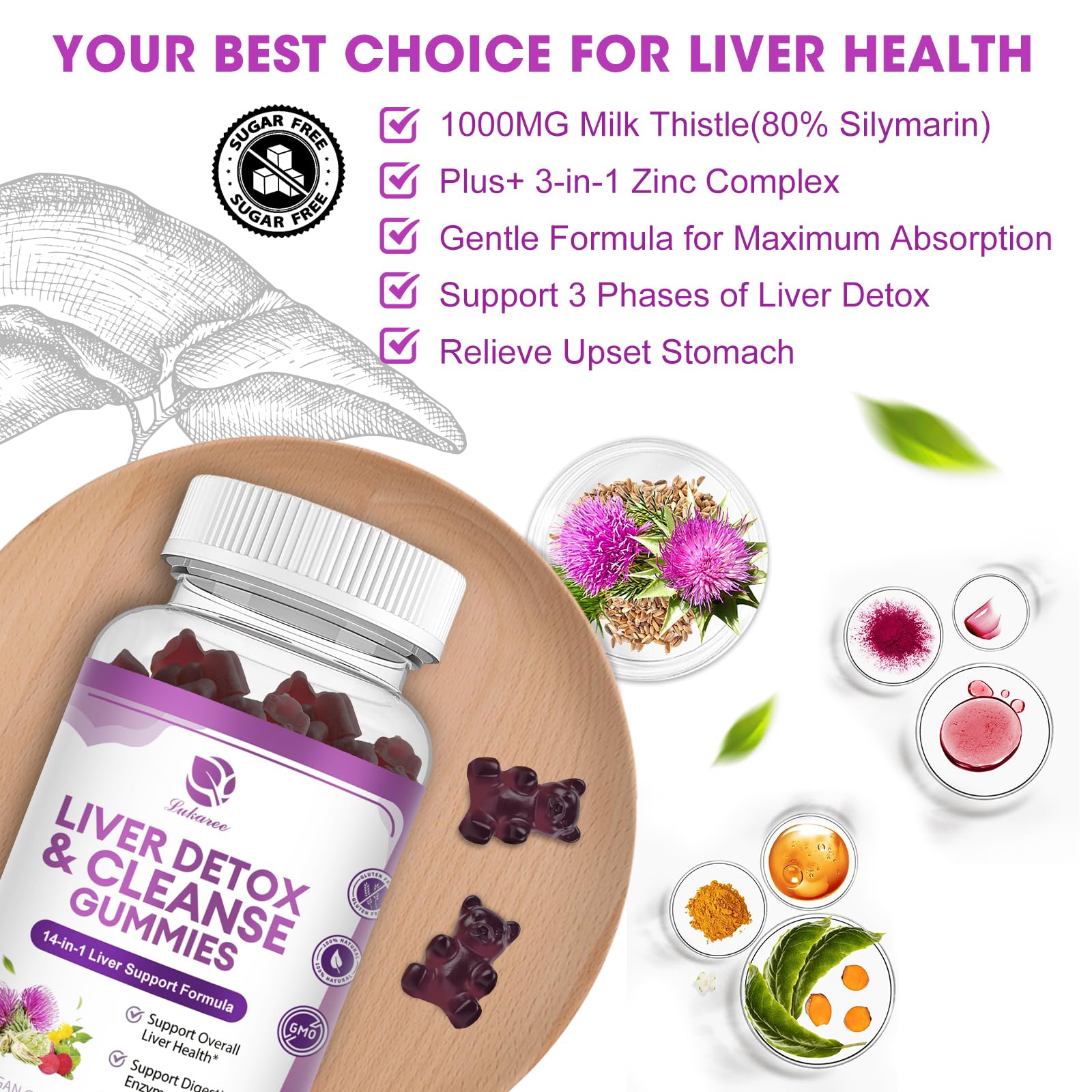 Extra Strength Liver Cleanse Gummies: 14-in-1 Support - 120 Ct