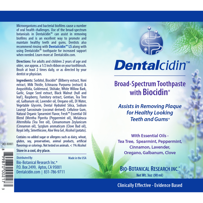 Dentalcidin Toothpaste w/Biocidin 3 oz | Bio-Botanical Research