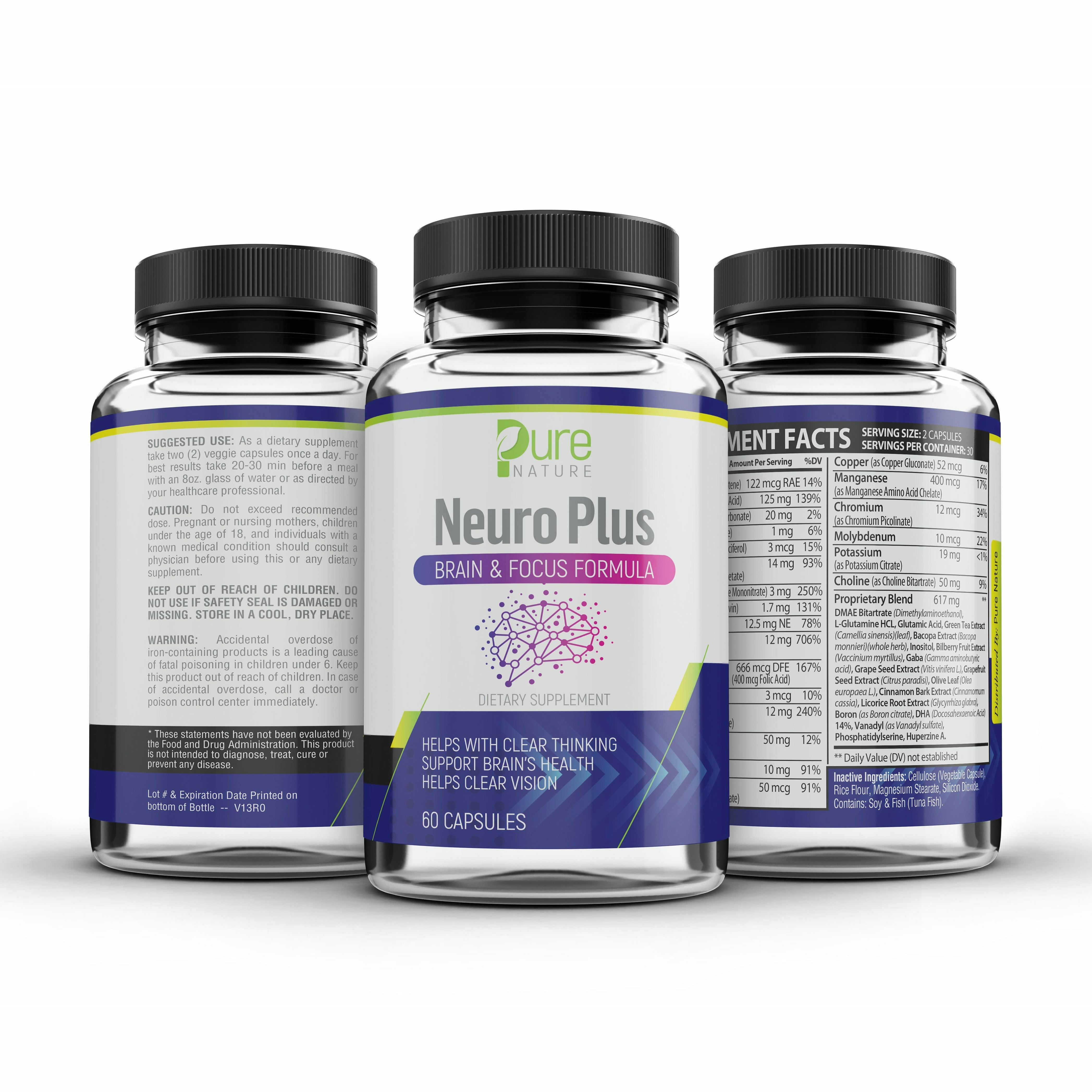 Pure Nature Neuro Plus Brain & Focus Formula (Pack of 2)