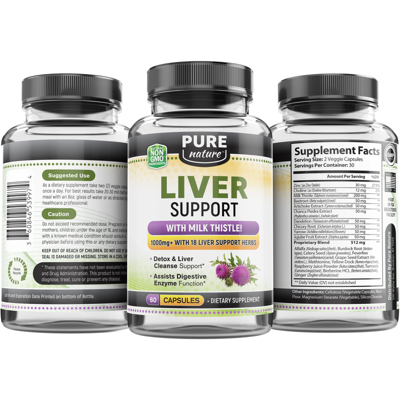 Liver Support, Detox & Repair Formula – Milk Thistle Supplement 60 Count - 20% Discount