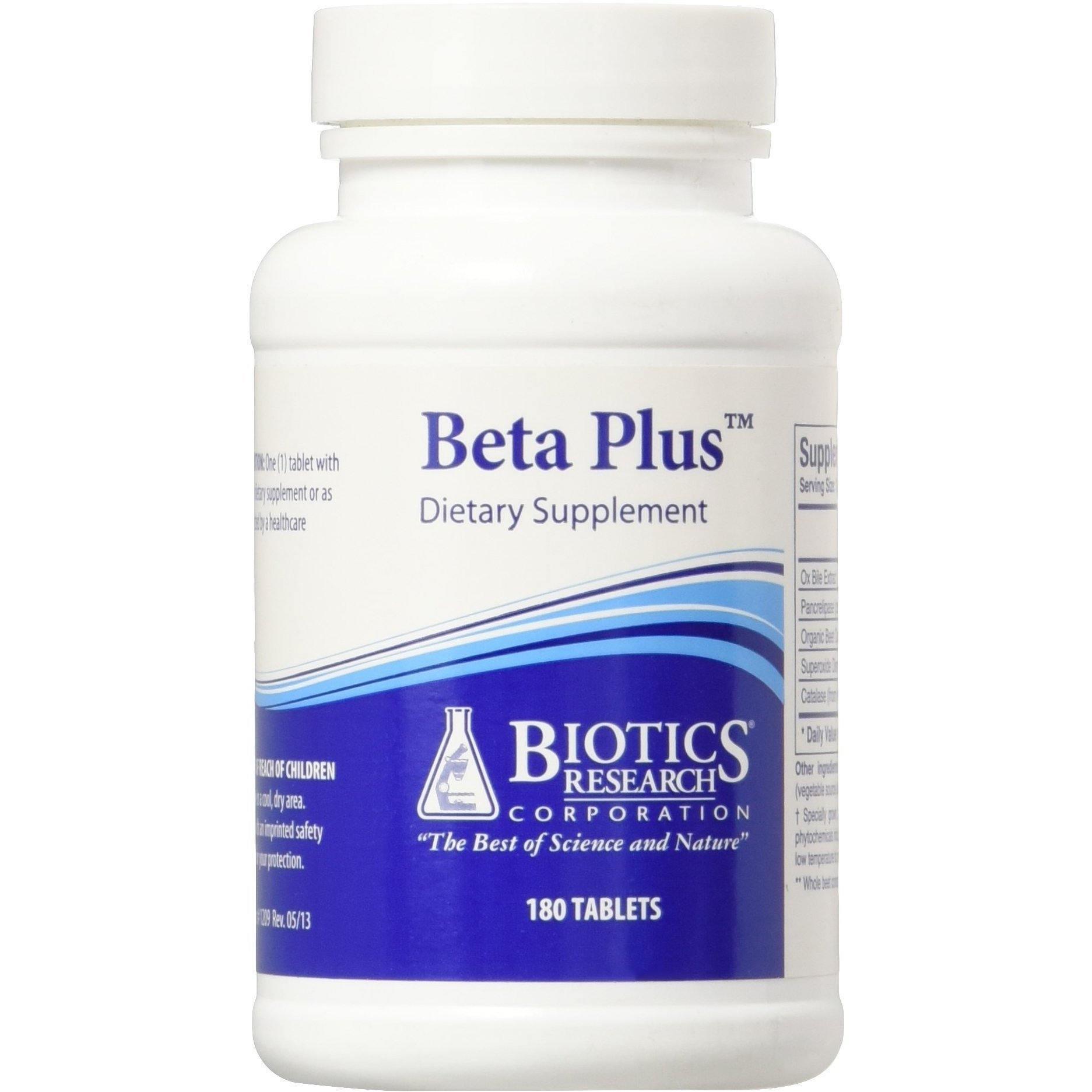 Beta-Plus 180 Tablets - Biotics Research