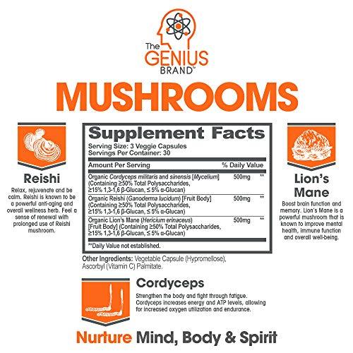 Genius Mushrooms 90 Veggie Caps