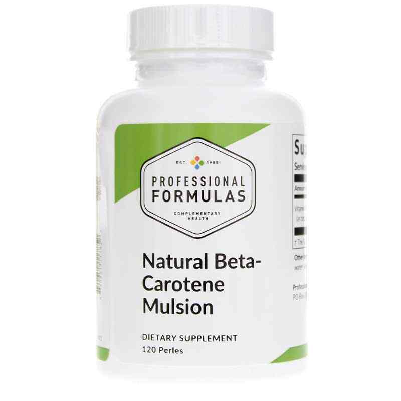 Professional Formulas Natural Beta Carotene Mulsion 120 Perles